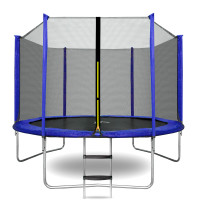 Trampolína 250 cm s vonkajšou ochrannou sieťou + schodíky AGA SPORT TOP MRT1008B - modrá 