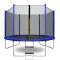 Trampolína 250 cm s vonkajšou ochrannou sieťou + schodíky AGA SPORT TOP MRT1008B - modrá