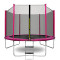 Trampolína 250 cm s vonkajšou ochrannou sieťou + schodíky AGA SPORT TOP MRT1008P - ružová