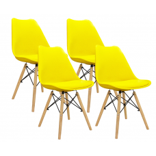 Jedálenská stolička s drevenými nohami s poduškou 4 ks AGA MR2035Y - žltá Preview