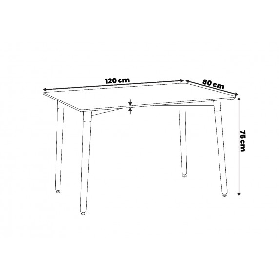 Jedálenský stôl 120 x 80 cm AGA CM-881570 - biely