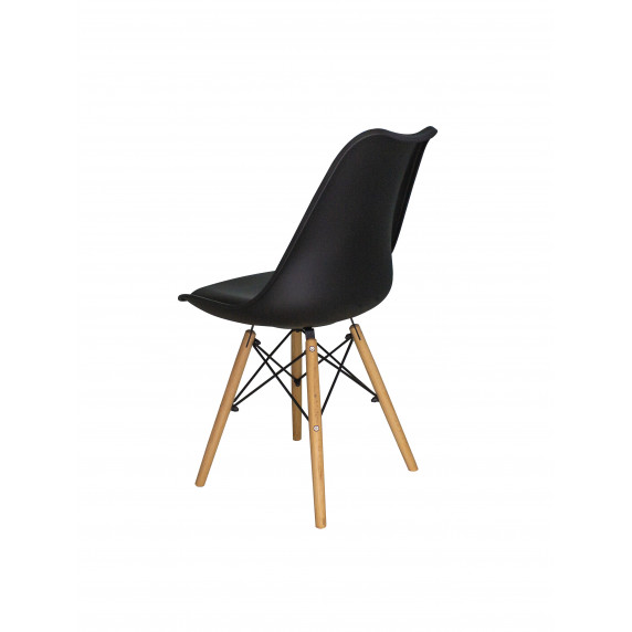 Jedálenská stolička s drevenými nohami s poduškou 4 ks AGA MR2035B - čierna