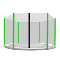 Ochranná sieť na trampolínu s celkovým priemerom 250 cm na 6 tyčí svetlozelená AGA MR1508OUT-6LG - čierna - svetlozelená  