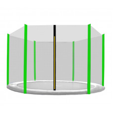 Ochranná sieť na trampolínu s celkovým priemerom 250 cm na 6 tyčí svetlozelená AGA MR1508OUT-6LG - čierna - svetlozelená  