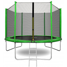 Trampolína 305 cm s vonkajšou ochrannou sieťou + rebrík AGA SPORT TOP - svetlozelená Preview