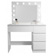 Toaletný stolík so zrkadlom, osvetlením a el.zásuvkou lesklý biely  Aga MRDT05-GW-S Preview