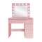 Toaletný stolík so zrkadlom, osvetlením a el.zásuvkou ružový Aga MRDT05-Pink-S