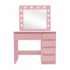 Toaletný stolík so zrkadlom, osvetlením a el.zásuvkou ružový Aga MRDT06-Pink-S Preview