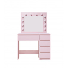 Toaletný stolík s LED osvetlením a 5 zásuvkami Aga MRDT06-Pink - ružový Preview