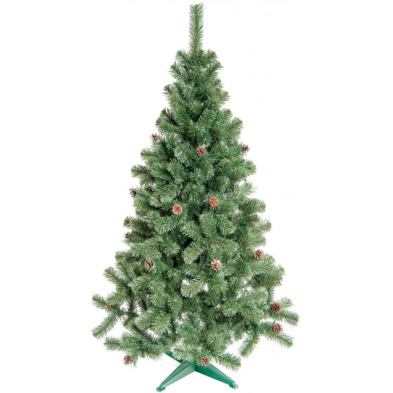 Vianočný stromček JEDĽA 180 cm so šiškami + umelohmotný stojan AGA MCHJ09/180