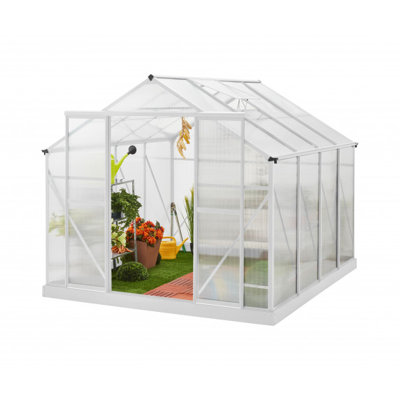 Záhradný skleník 294 x 244 x 227 cm AGA MR4040 Premium - strieborný