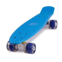 Skateboard s LED kolieskami Frisbee - modrý 