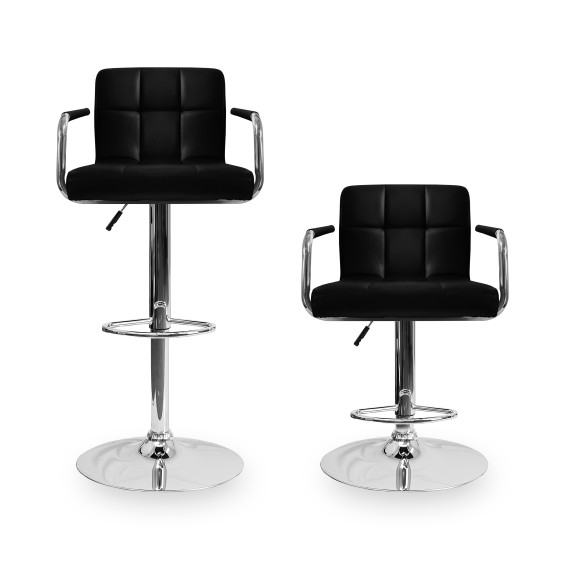 Barová stolička s podrúčkami AGA MR2010BLACK - čierna