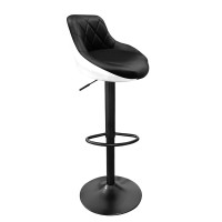 Barová stolička AGA MR2000BW-Black - čierny rám/čierno-biela 