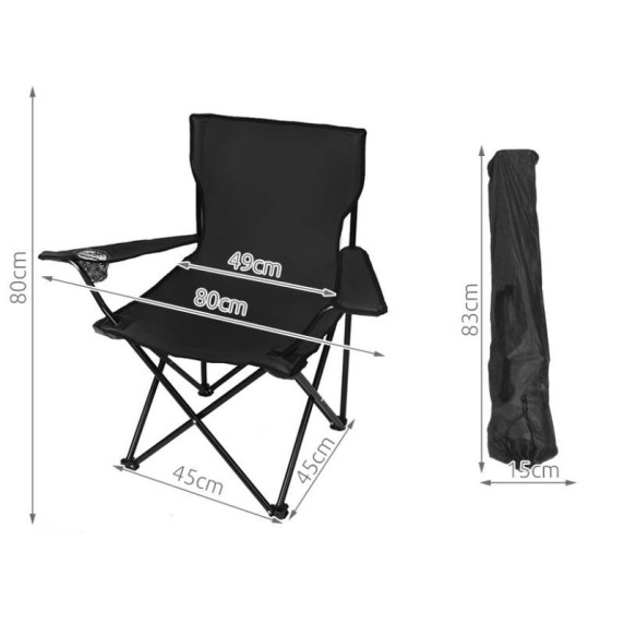 Rybárske kreslo, kempingová stolička MALATEC Relax - čierna