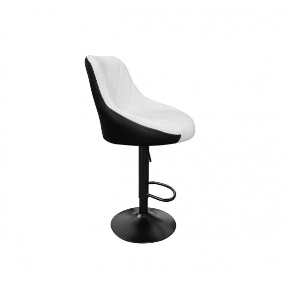 Barová stolička 2 kusy Aga MR2000WB-Black - čierny rám/biela-čierna