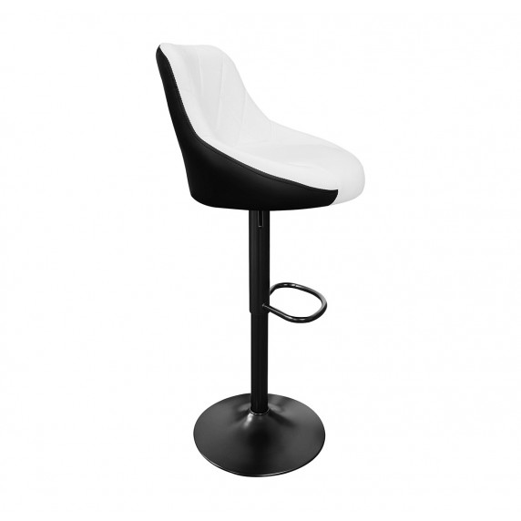 Barová stolička 2 kusy Aga MR2000WB-Black - čierny rám/biela-čierna
