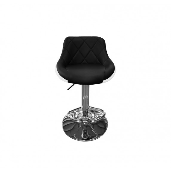 Barová stolička 2 kusy Aga MR2000BW-Silver- strieborný rám/čierna/biela