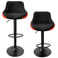 Barová stolička 2 kusy Aga MR2000BR - čierny rám/čierno-červená 