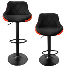 Barová stolička 2 kusy Aga MR2000BR - čierny rám/čierno-červená Preview