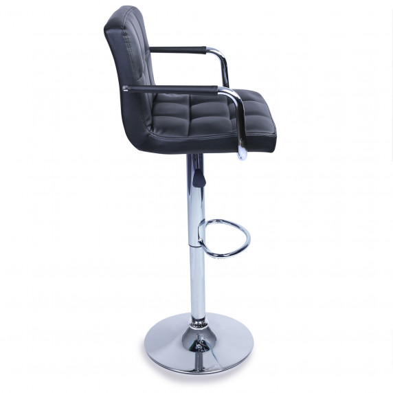 Barová stolička s operadlom 2 kusy AGA MR2010BLACK - Čierná
