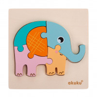 Detské vkladacie puzzle Akuku Sloník 