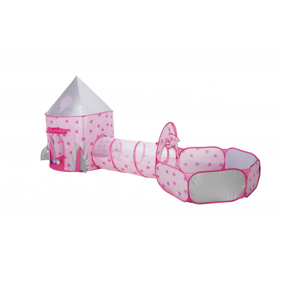 Detský hrací stan so spojovacím tunelom Aga4Kids MR7020PINK - ružový