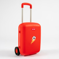 Detský cestovný kufrík na kolieskach DOLONI TOYS Futbalová lopta - červený 