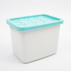 Úložný box s vekom 37 x 27 x 27 cm DOLONI Toys - biely odtieň/tyrkysový Preview