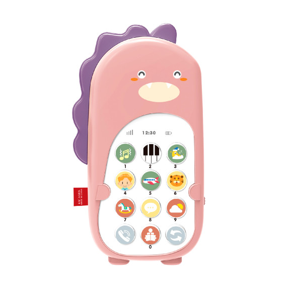Detský telefón so zvukovými efektmi Aga4Kids MR1390-Pink - dinosaurus ružový