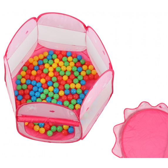 Detský hrací stan s loptičkami KIDUKU KZ-006 - ružový