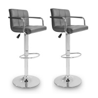 2x Barová stolička s podpierkami rúk AGA 2xMR2010GREY - sivá 