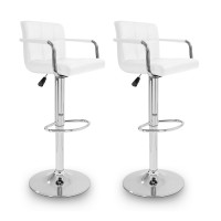 2x Barová stolička s podpierkami rúk AGA 2xMR2010WHITE - biela 