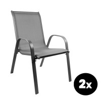 Záhradná stolička 2 kusy AGA MR4400GY-2 - sivá 