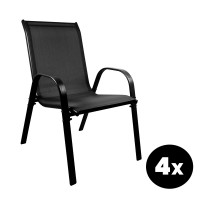 Záhradná stolička 4 kusy AGA MR4400BC-4 - čierna 