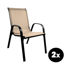 Záhradná stolička 2 kusy AGA MR4400BE-2 - béžová Preview