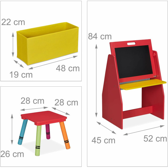 Detská tabuľa so stoličkou AGA MR2106 - červená
