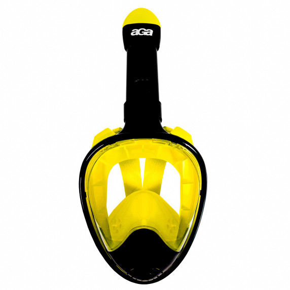 Celotvárová šnorchlovacia maska ​​S/M AGA DS1121BL-YL - čierna/žltá