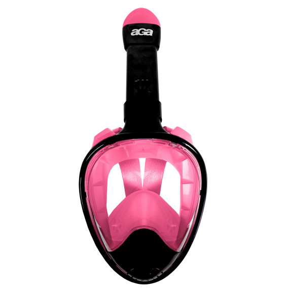 Celotvárová šnorchlovacia maska ​​S/M AGA DS1121BL-PI - čierna/ružová