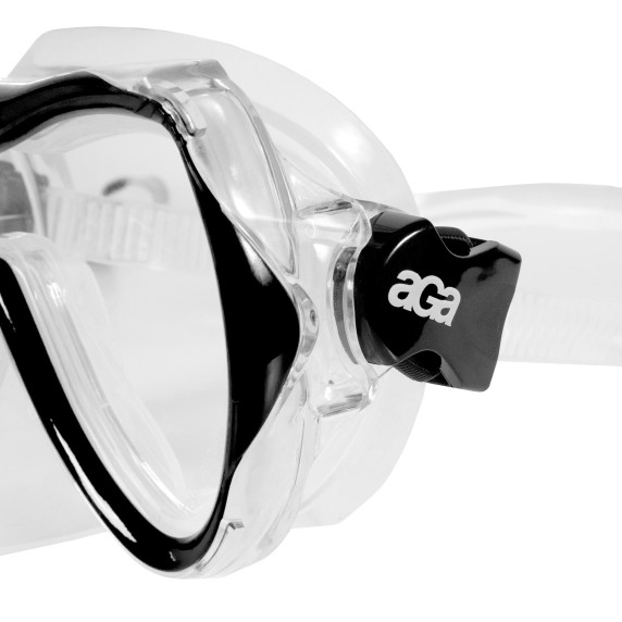 Potápačský set maska ​​a šnorchel M8+S6 AGA DS1310BL - čierny