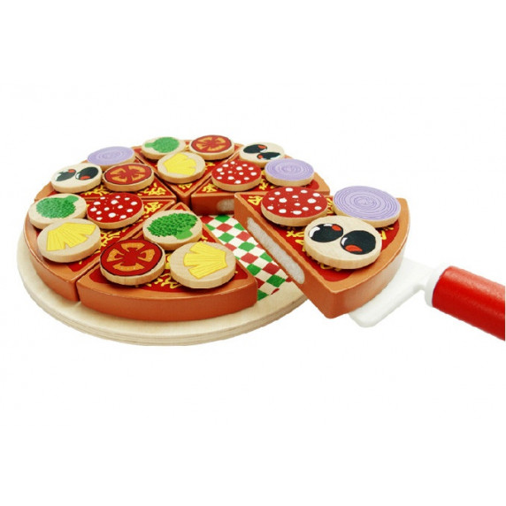 Krájacia drevená pizza PIZZA TOY MR6039