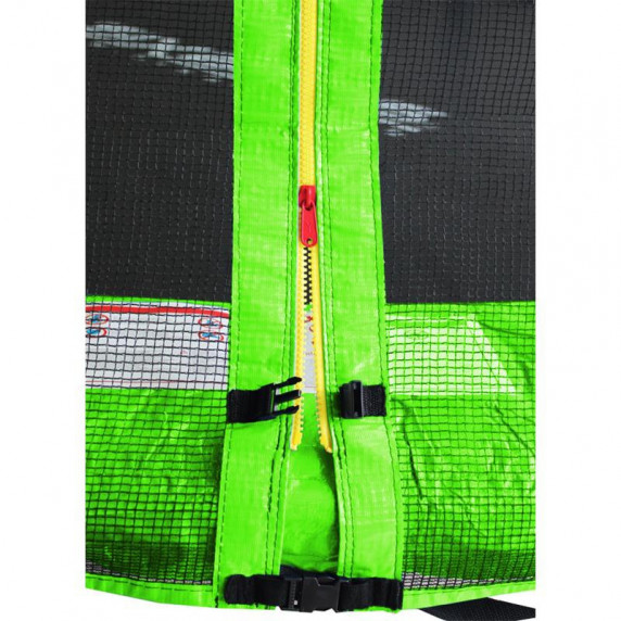 Trampolína 430 cm s vonkajšou ochrannou sieťou + rebrík + vrecko na obuv AGA SPORT PRO - svetlozelená 