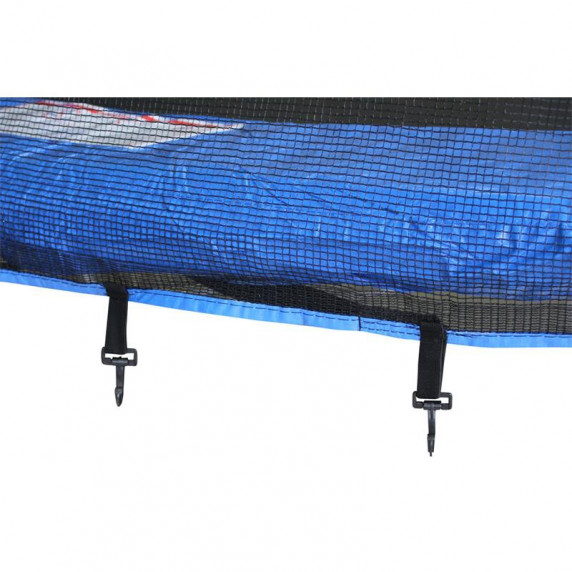 Trampolína 430 cm s vonkajšou ochrannou sieťou + rebrík + vrecko na obuv AGA SPORT PRO - modrá