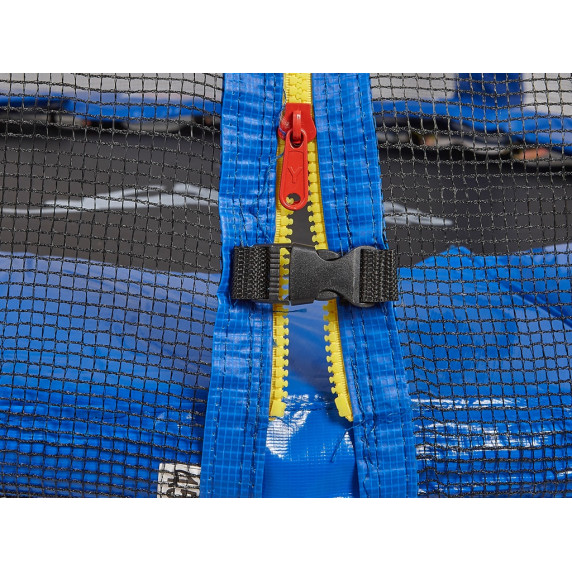 Trampolína 430 cm s vonkajšou ochrannou sieťou + rebrík + vrecko na obuv AGA SPORT PRO - modrá