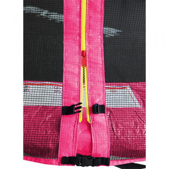 Trampolína 430 cm s vonkajšou ochrannou sieťou + rebrík + vrecko na obuv AGA SPORT PRO - ružová