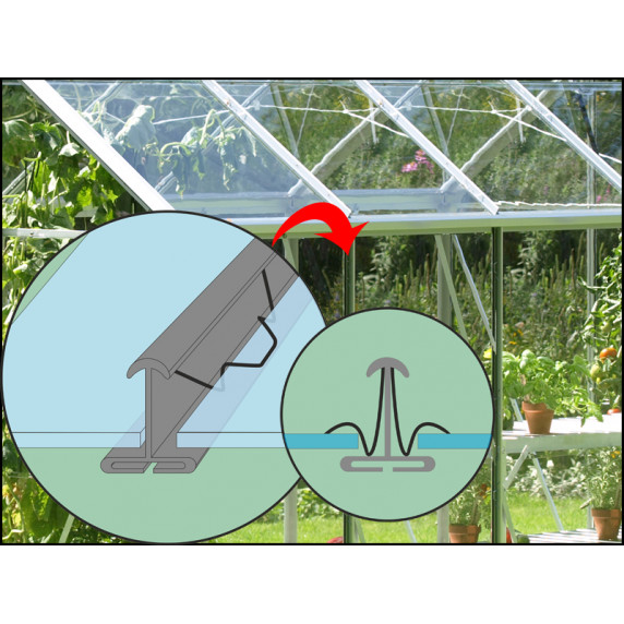 VITAVIA URANUS skleník 9900 číre sklo 3 mm strieborný