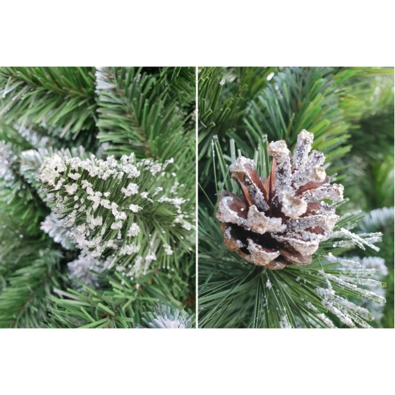 Vianočný stromček 220 cm so šiškami + umelohmotný stojan AGA MCHS02/220