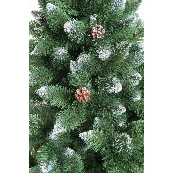 Vianočný stromček 220 cm so šiškami + umelohmotný stojan AGA MCHS02/220