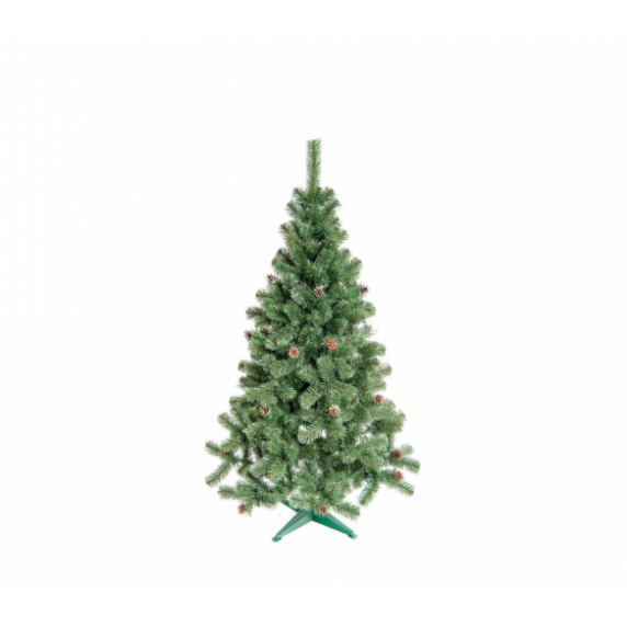 Vianočný stromček JEDĽA 160 cm so šiškami + umelohmotný stojan AGA MCHJ09/160