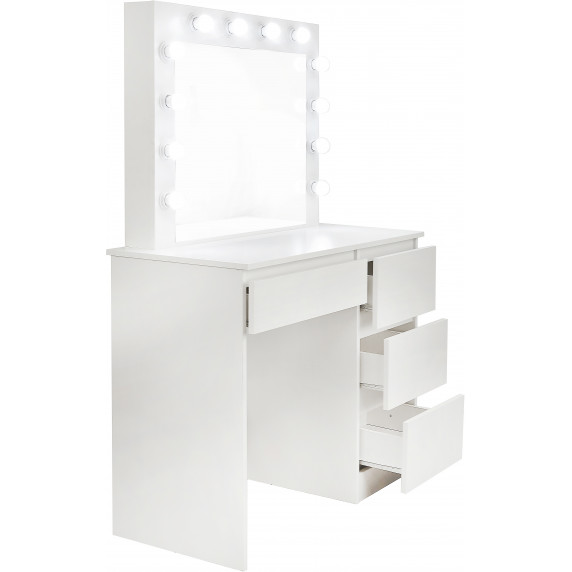 Toaletný stolík s LED osvetlením a 4 zásuvkami Aga MRDT05